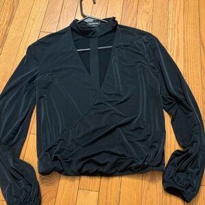 Bebe Black Long Sleeve Blouse